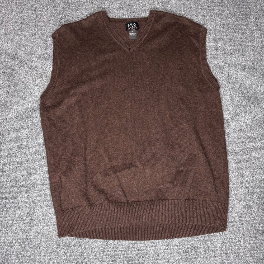 Jos. A. Bank Signature Collection‎ Vest Mens XL Brown Pima Cotton Sweater